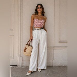 Alice + Olivia Cristi Bustier Top Tweed